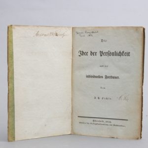 Die Idee der Personlichkeit und der individuellen Fortdauer.