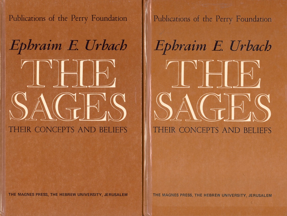 The Sages. Their Concepts and Beliefs. Translated from the Hebrew by Israel Abrahams. Publications of the Perry Foundation in the Hebrew University of Jerusalem. 2 Volumes. Second Enlarged Edition. At the Magnes Press, The Hebrew University,