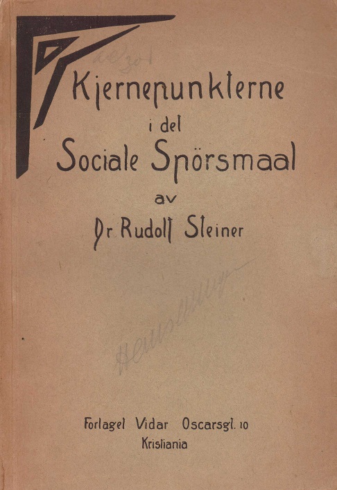 Kjernepunkterne i det sociale spørsmaal. Fremstillet ut fra nutidens og fremtidens livskrav. Av Dr. ... Oversat av Dora Bugge. Forlaget Vidar,