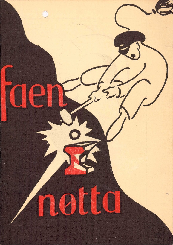 Faen i nøtta! Surrubabel i 2 akter. Revyskjef: Alfred Næss. Skriverkarle: Harald Keilhaug, Alfred Næss, Haagen Ringnes, Tore Sinding-Larsen og Berit Skarpaas. Iscenesettelse: Arne Bang Larsen. Musikals ledelse: Kaare Sandegren. Dansene ved: Jorunn Kirkenær. Kostymene ved: Antonie Kielland, Ellen Mürer og Anne Lise Søetorp. Dekorasjonene ved: Bjørn Næss og Jan Bauck. Programredaktør: ... Studenteruka i Oslo,