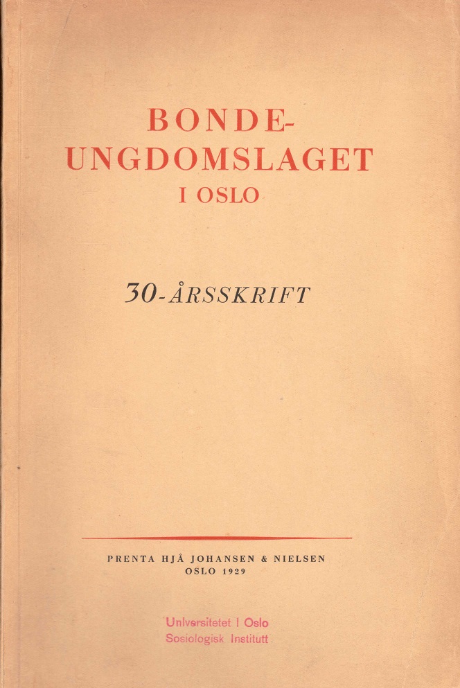 30-årsskrift. Prent hjå Johansen & Nielsen,