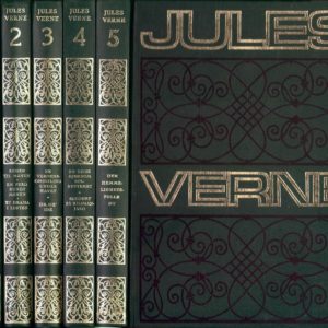 En reise til jordens indre. / 5 uker i ballong. - Reisen til månen. / En ferd rundt månen. / Et drama i luften. - En verdensomseiling under havet. / Dr. Ox's idé. - En reise gjennom solsystemet. / Skuddet på Kilimanjaro. - Den hemmelighetsfulle øy. 5 bind. Den norske Bokklubben,
