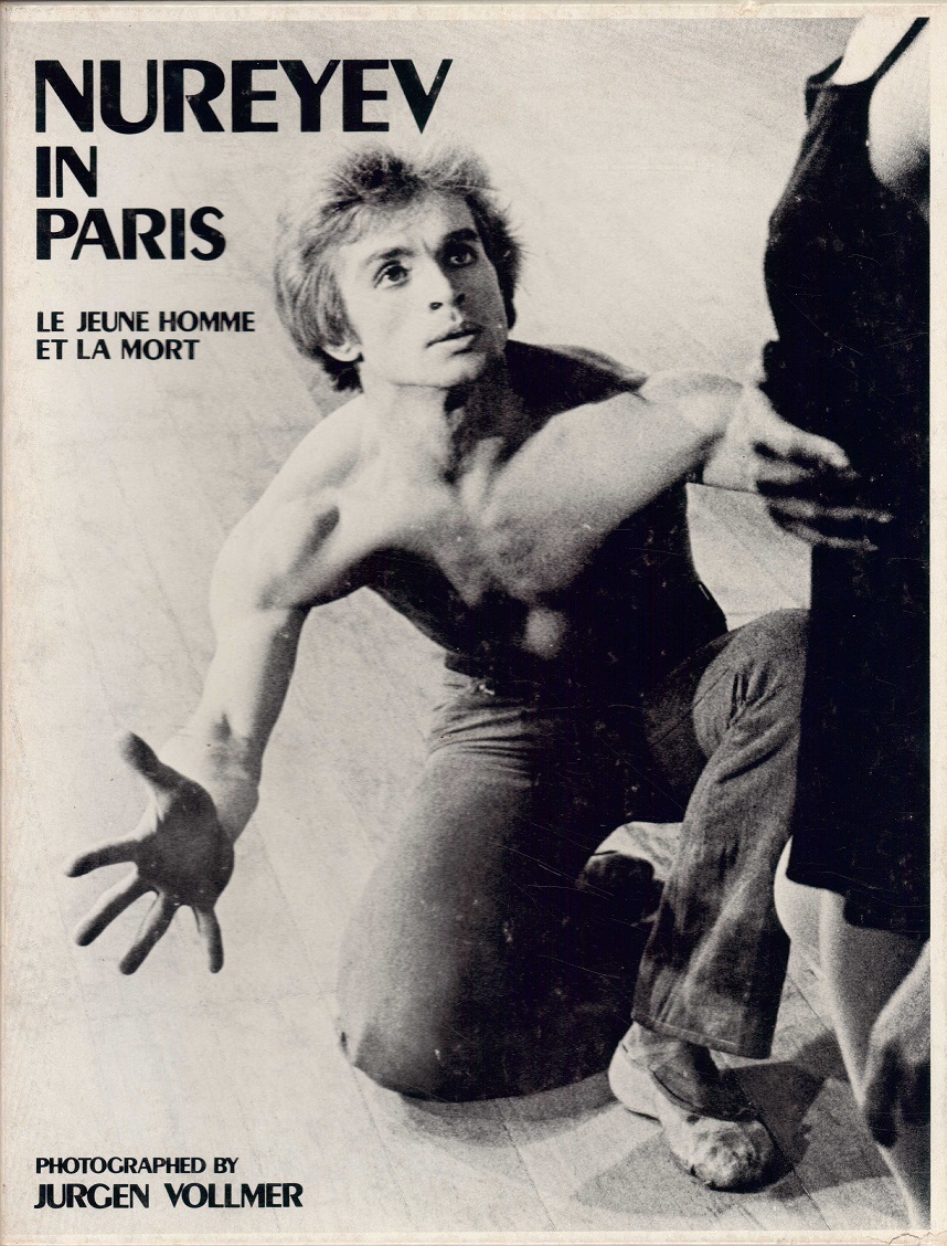 Nureyev in Paris. Le Jeune Homme et la Mort. A portrait of a dancer . and a ballet in the making. Photographed by Jurgen Vollmer. Text by John Devere. Choreographed by Roland Petit, with a scenario by Jena Cocteau and setting by George Wakhecitch. Danced by Rudolf Nureyev and Zizi Jeanmarie. Modernismo Publications, Ltd.,