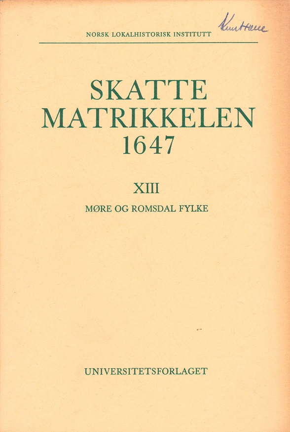 XIII. Møre og Romsdal Fylke. Redigert av Rolf Fladby og Steinar Imsen. Norsk Lokalhistorisk Institutt.
