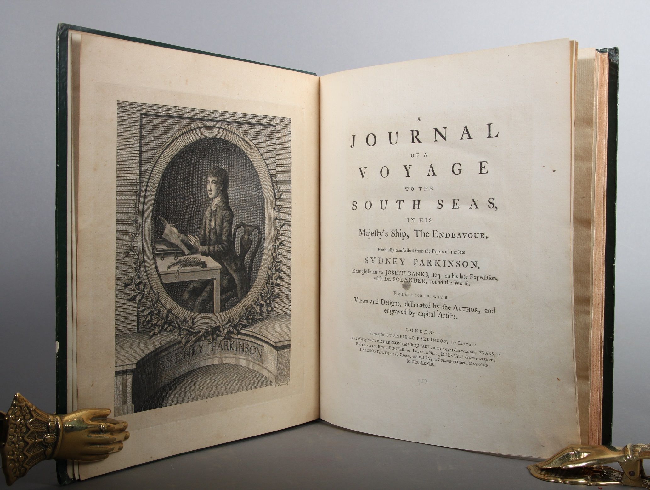 A Journal of a Voyage to the South Seas, in his Majesty`s Ship, The Endeavour. Faithfully transcribed from the papers of the late Sydney Parkinson, Draughtsman to Joseph Banks, Esq. on his late Expedition, with Dr. Solander, round the World. Embellished with Views