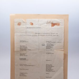 “Svarteliste” vissnok fra Theatercafeen ca. 1930. “ Sortelisten (i håndskrift) - For Spisesalens Kellnere: Hvis nogen av nedenstående personer gis kreditt, må kellneren personlig stå ansvarlig for beløpet samme dag. Mange kjente navn på listen som bl.a.: Finn Bøe, Johan Bojer, Ridley Borchgrevink, Botten Soot, Hans Heiberg, Helge Krog, Cally Monrad, Aksel Sandemose, Henrik Lund (navn overstrøket, og merket død.